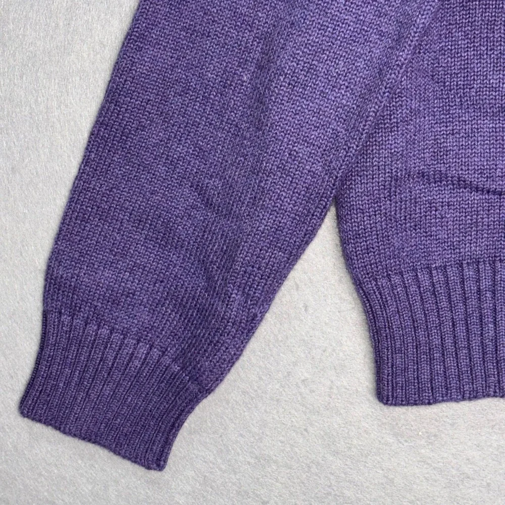 Polo‎ Ralph Lauren Sweater Mens Medium Purple Cotton 1/4 Zip Mock Neck Pullover